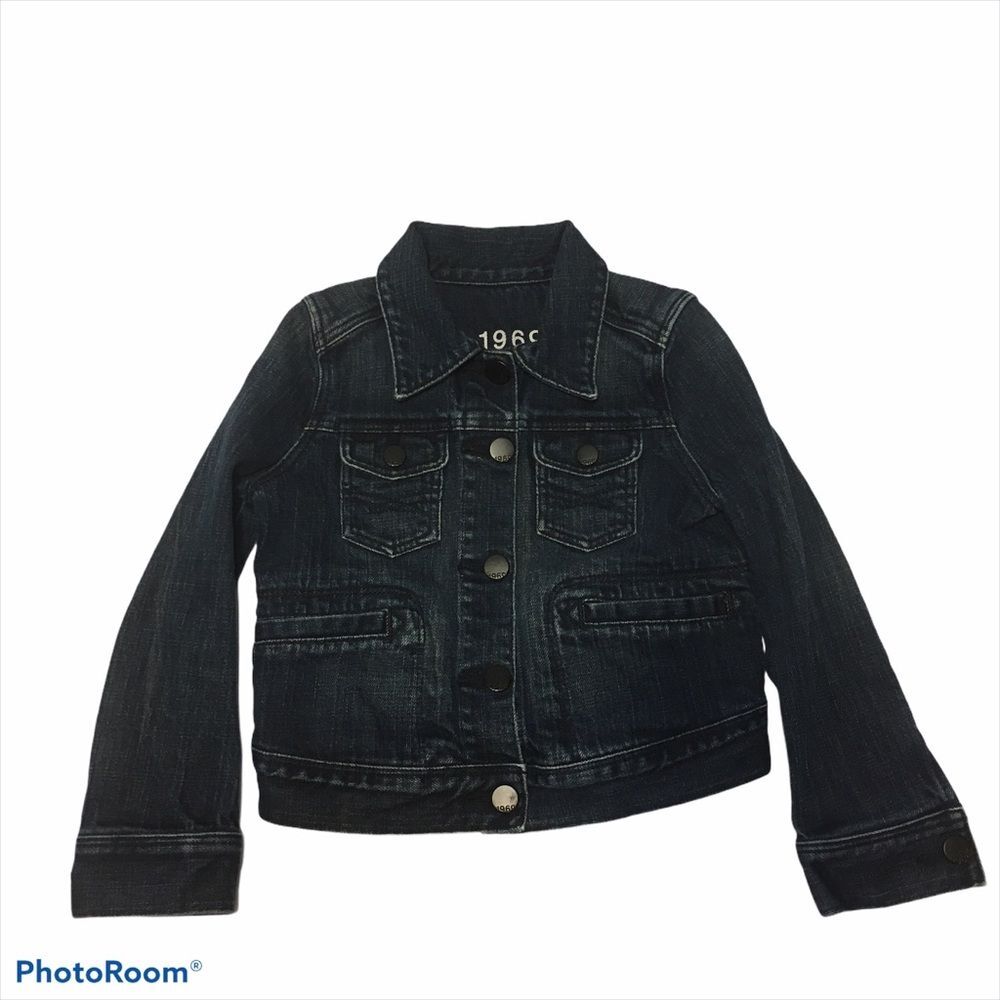 GapKids Girls Boys XS Blue Denim Jacket Dark Snap